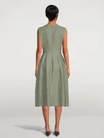 Linen Crepe Midi Dress