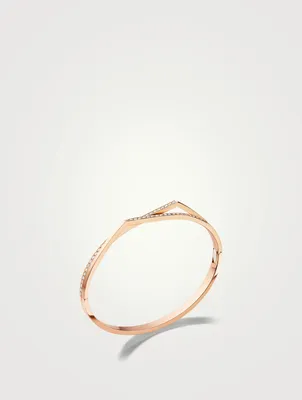 Antifer 18K Rose Gold Bangle Bracelet With Diamonds