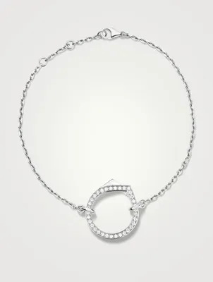 Antifer 18K White Gold Chain Bracelet With Diamonds