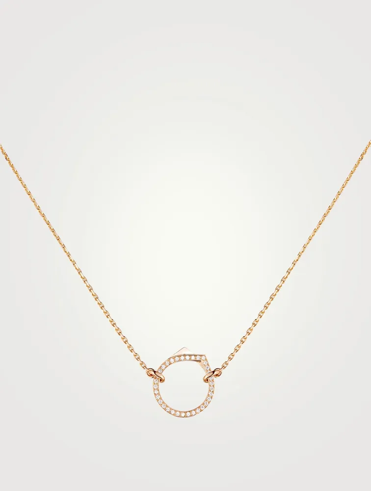 Antifer 18K Rose Gold Pendant Necklace With Diamonds