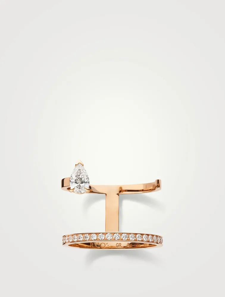 Serti Sur Vide 18K Rose Gold Ring With Diamonds