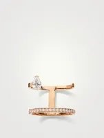 Serti Sur Vide 18K Rose Gold Ring With Diamonds