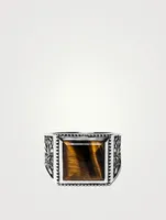 Sterling Silver Buick Ring With Tiger Eye