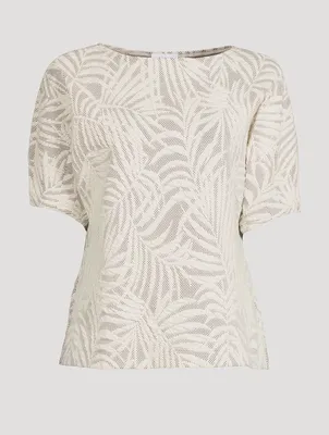 Palm Leaves Jacquard Sweatshirt