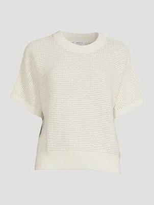 Short-Sleeve Crochet Sweater