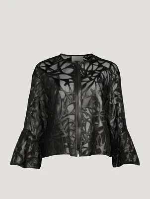 Cut-Out Faux Leather Jacket