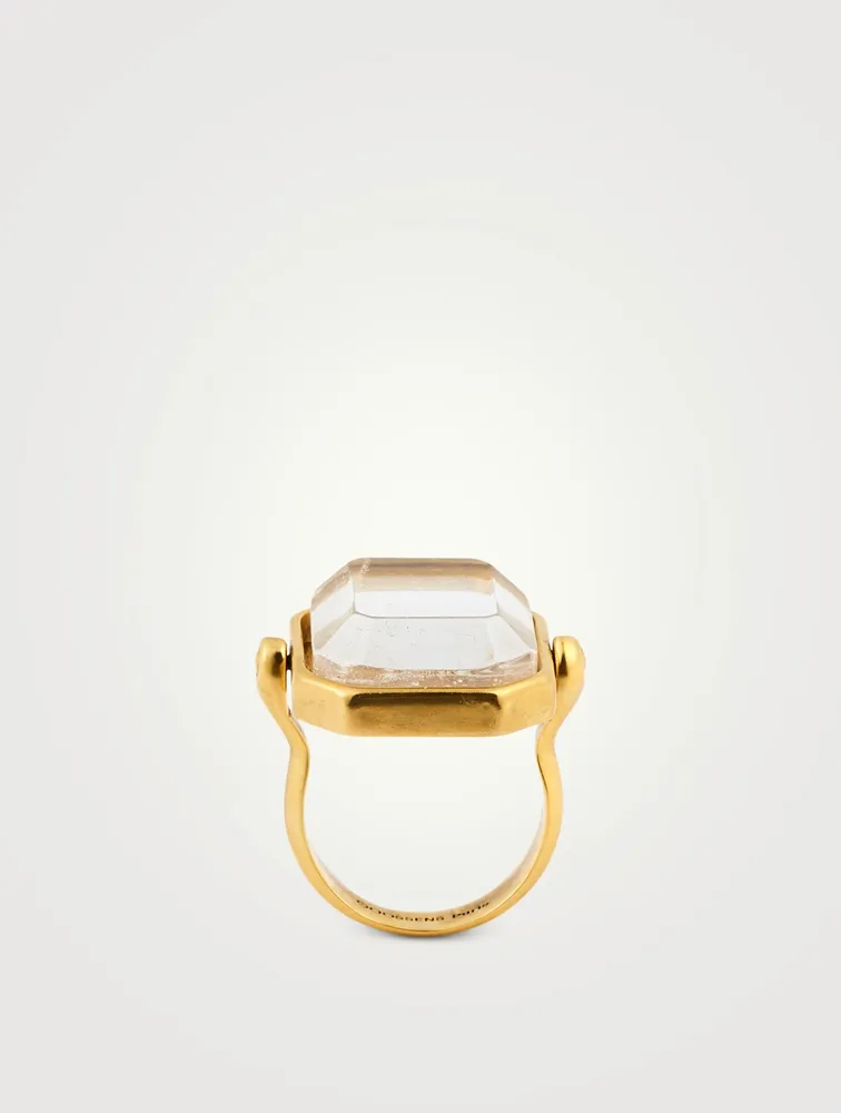 24K Gold Plated Crystal Ring