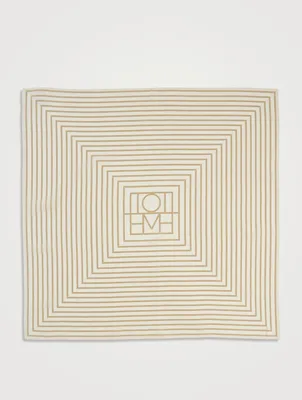 Silk Centered Monogram Scarf