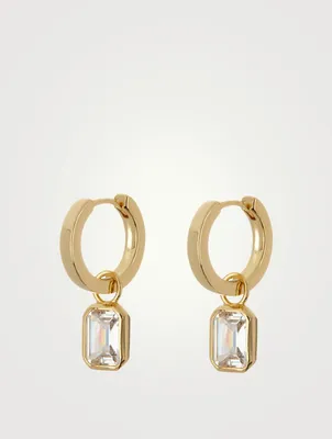 Brigitte Bezel Huggie Hoop Earrings