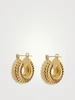 Ridged Mini Donut Hoop Earrings