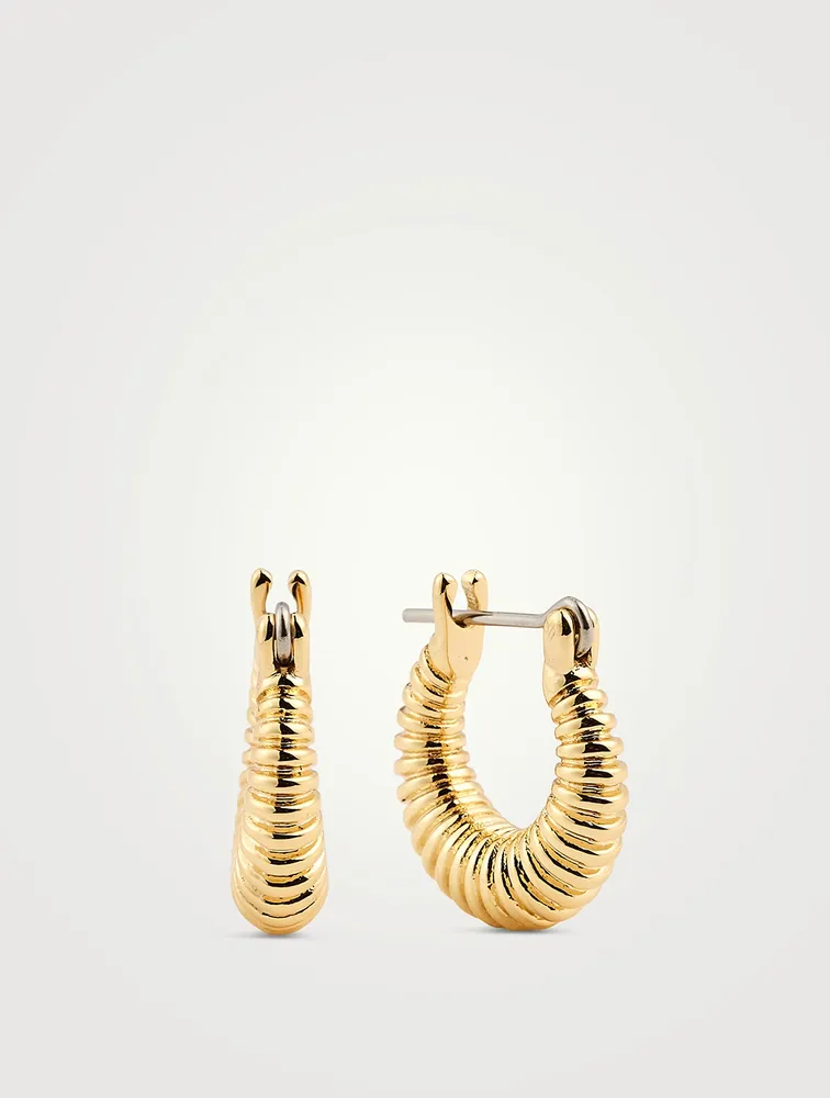 Ridged Mini Martina Hoop Earrings