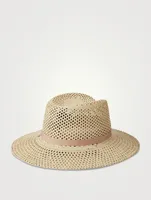 Virginie Straw Fedora Hat With Chain