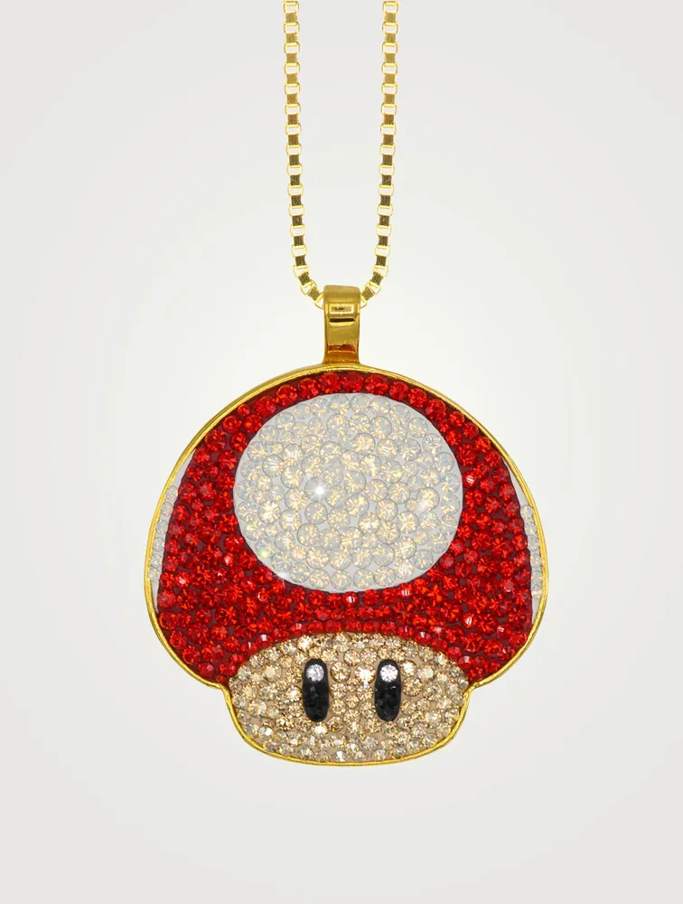 The Shroom Pendant Necklace With Crystals - Limited Edition