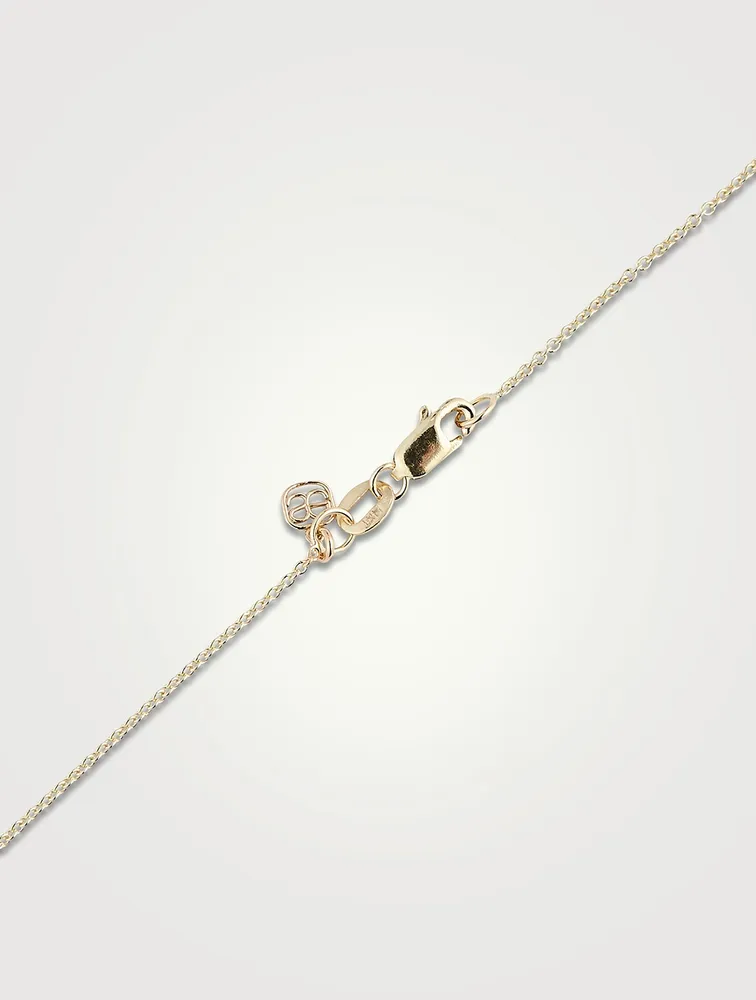 14K Gold Hamsa Pendant Necklace With Diamond