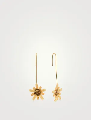 Sunflower Drop Hook Earrings