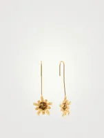 Sunflower Drop Hook Earrings