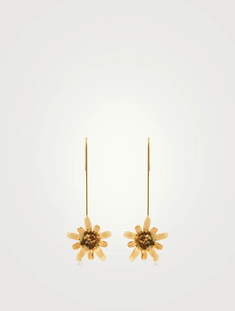 Sunflower Drop Hook Earrings