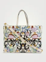 Large Roman Stud Leather Tote Bag In Floral Print