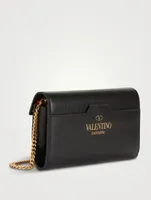 Rockstud Leather Chain Wallet