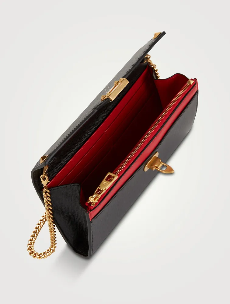 Rockstud Leather Chain Wallet