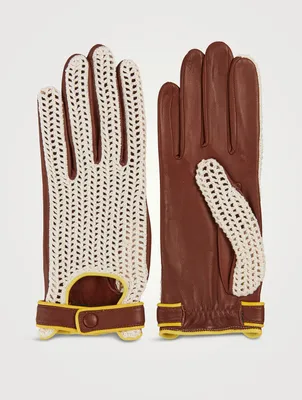 Biarritz Leather And Cotton Driving Gloves