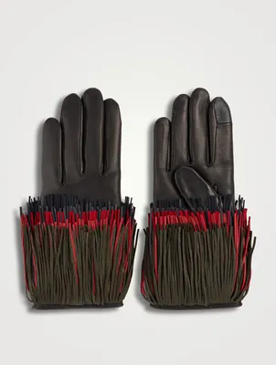 Lena Leather Fringe Gloves