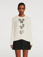 Sequin-Embellished Cable-Knit Sweater