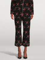 Crepe De Chine Pajama Pants Floral Print