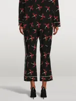 Crepe De Chine Pajama Pants Floral Print