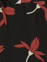 Crepe De Chine Pajama Pants Floral Print