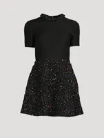 Tweed Pois Mini Dress