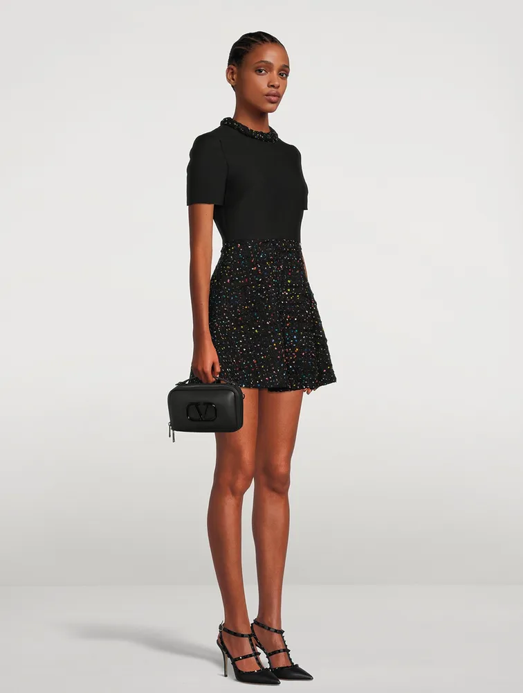 Tweed Pois Mini Dress