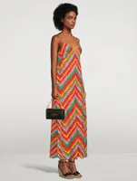 Lace Maxi Dress Chevron Print