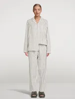 Classic Organic Cotton Pajama Set Stripe Print