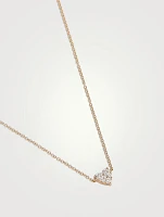 14K Gold Full Cut Diamond Heart Choker Necklace