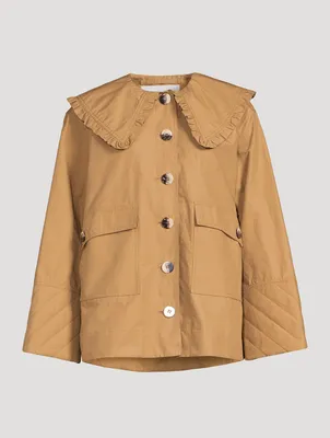 Canvas Frill Collar Jacket