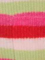 Striped Soft Knit Cardigan With Crystal Buttons