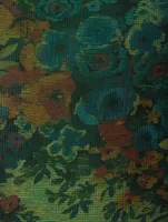 Mesh Turtleneck Top Floral Print