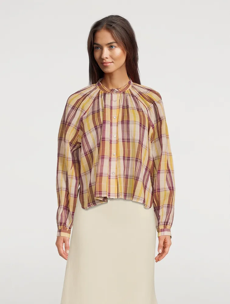 Blandine Cotton Blouse Check Print