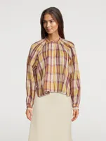 Blandine Cotton Blouse Check Print