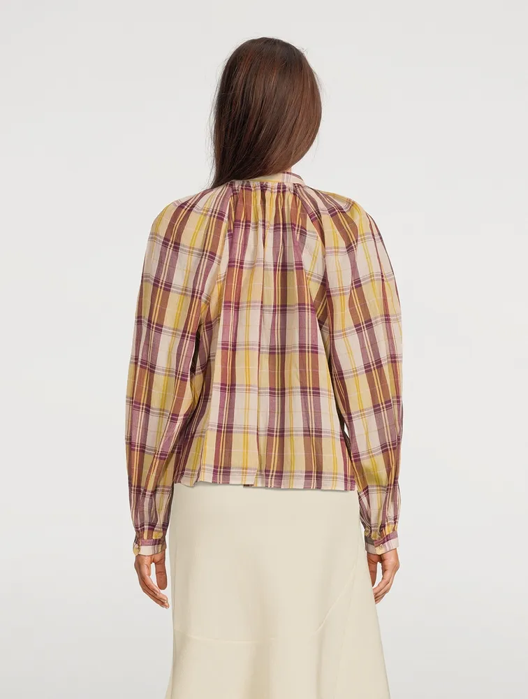 Blandine Cotton Blouse Check Print