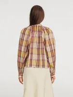 Blandine Cotton Blouse Check Print