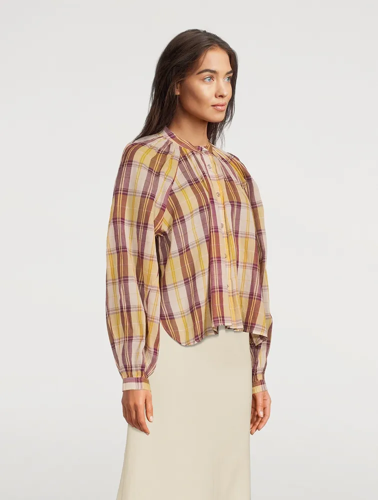 Blandine Cotton Blouse Check Print
