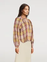 Blandine Cotton Blouse Check Print