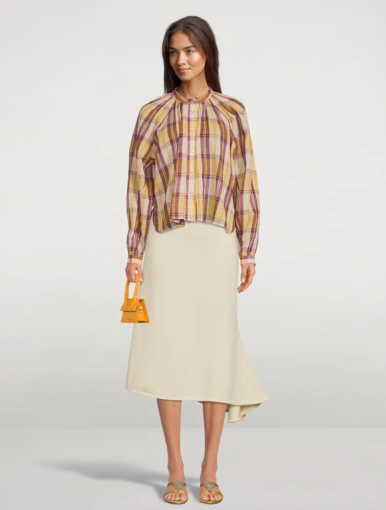 Blandine Cotton Blouse Check Print