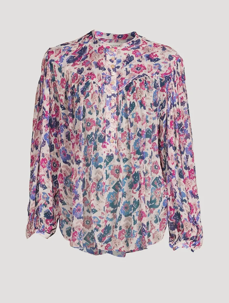 Kiledia Puff-Sleeve Blouse Floral Print