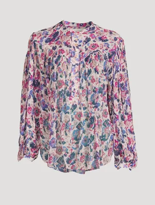 Kiledia Puff-Sleeve Blouse Floral Print