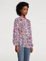 Kiledia Puff-Sleeve Blouse Floral Print