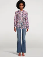 Kiledia Puff-Sleeve Blouse Floral Print