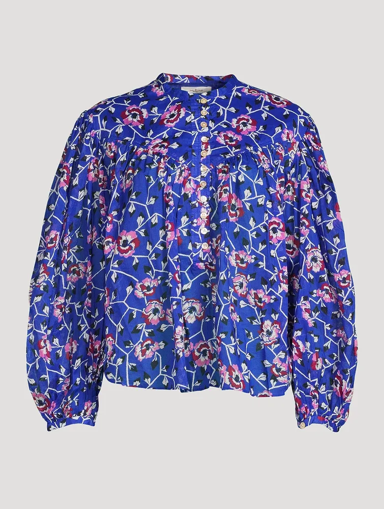 Salika Printed Peasant Blouse